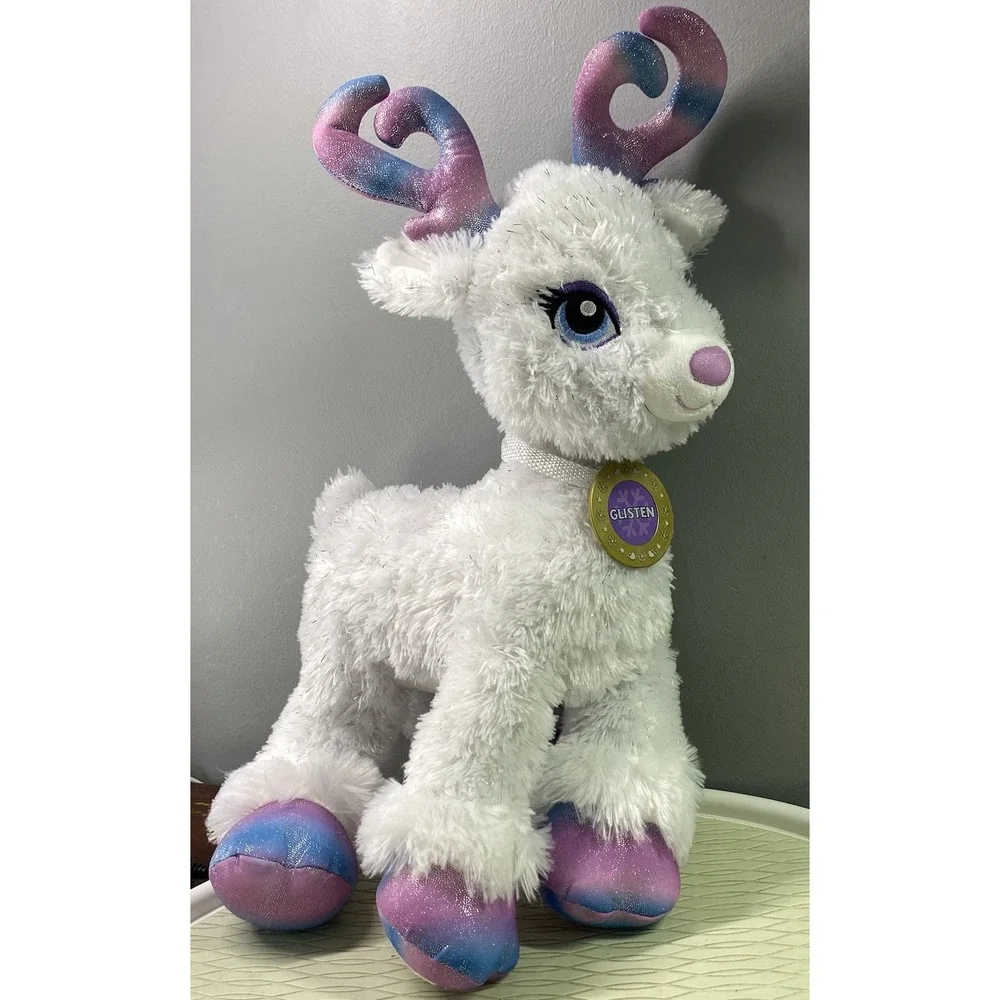 🔥BAB Build A Bear RARE Jumbo Glisten‎ Reindeer Plush Stuffed Animal Toy White